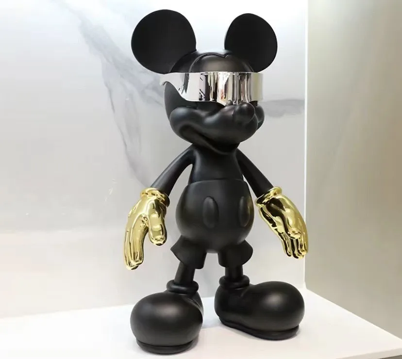 [Funny]56cm Disney Mickey Mouse Sunglasses style resin Action figure toys statue collection model home decoration kids best gift