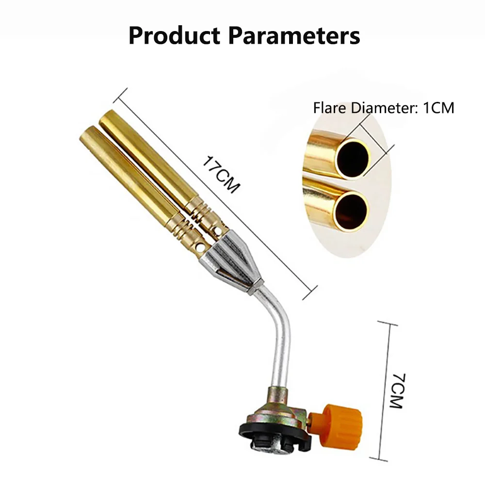 Multi-Barreled Butane Gas Torch Head, Pure Copper High Temp Flame Gun for Welding, Metal Heating, Baking & Pig Hair Removal