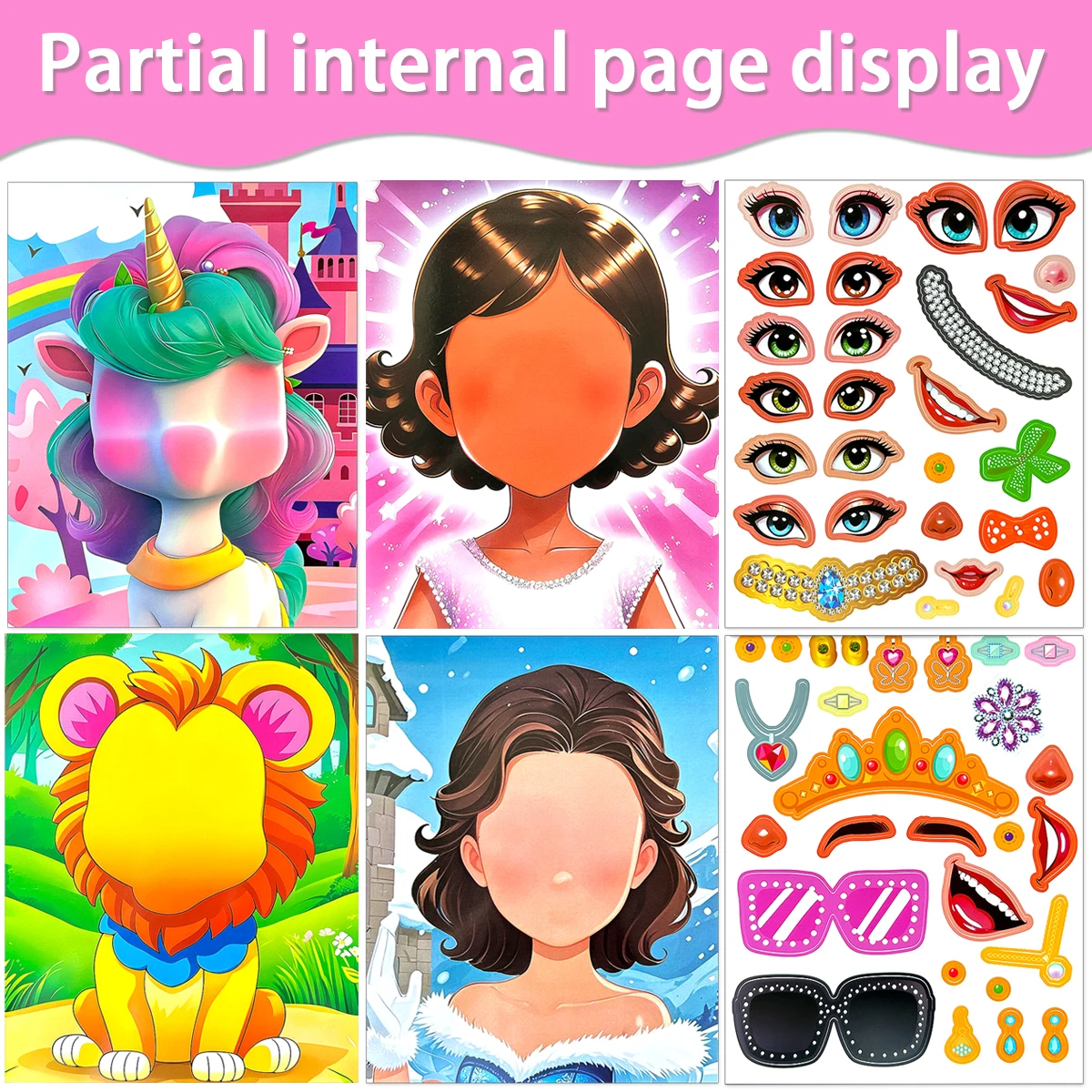 

DIY Face-Swap Princess Stickers: Adorable Transformable Stickers for Fun Assembly Puzzles New Year Birthday Gifts for Girls