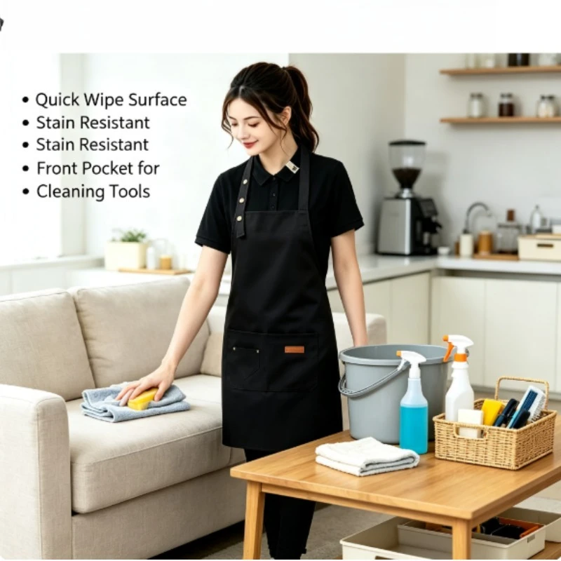 Waterproof Oil-Resistant Cooking Apron, High-Grade Printed Work Apron, Customizable Printed Kitchen Apron for Home Kitchen