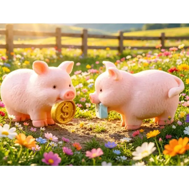New 5Pcs Miniature Pig Family Resin Ornaments Small Animal Statue Micro Landscape Decor For Bonsai Garden Patio Home DIY Decor
