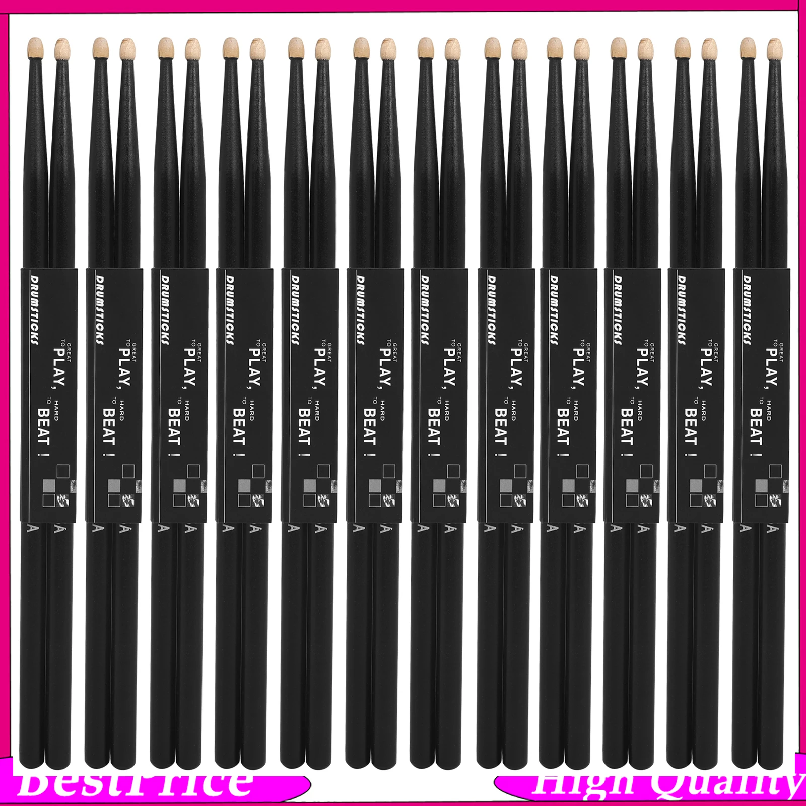 ML15 5A Maple Wood Drumsticks 12 Pairs Maple Drum Sticks Smooth Percussion Drumstick Kit for Drummer Practice Band Performance