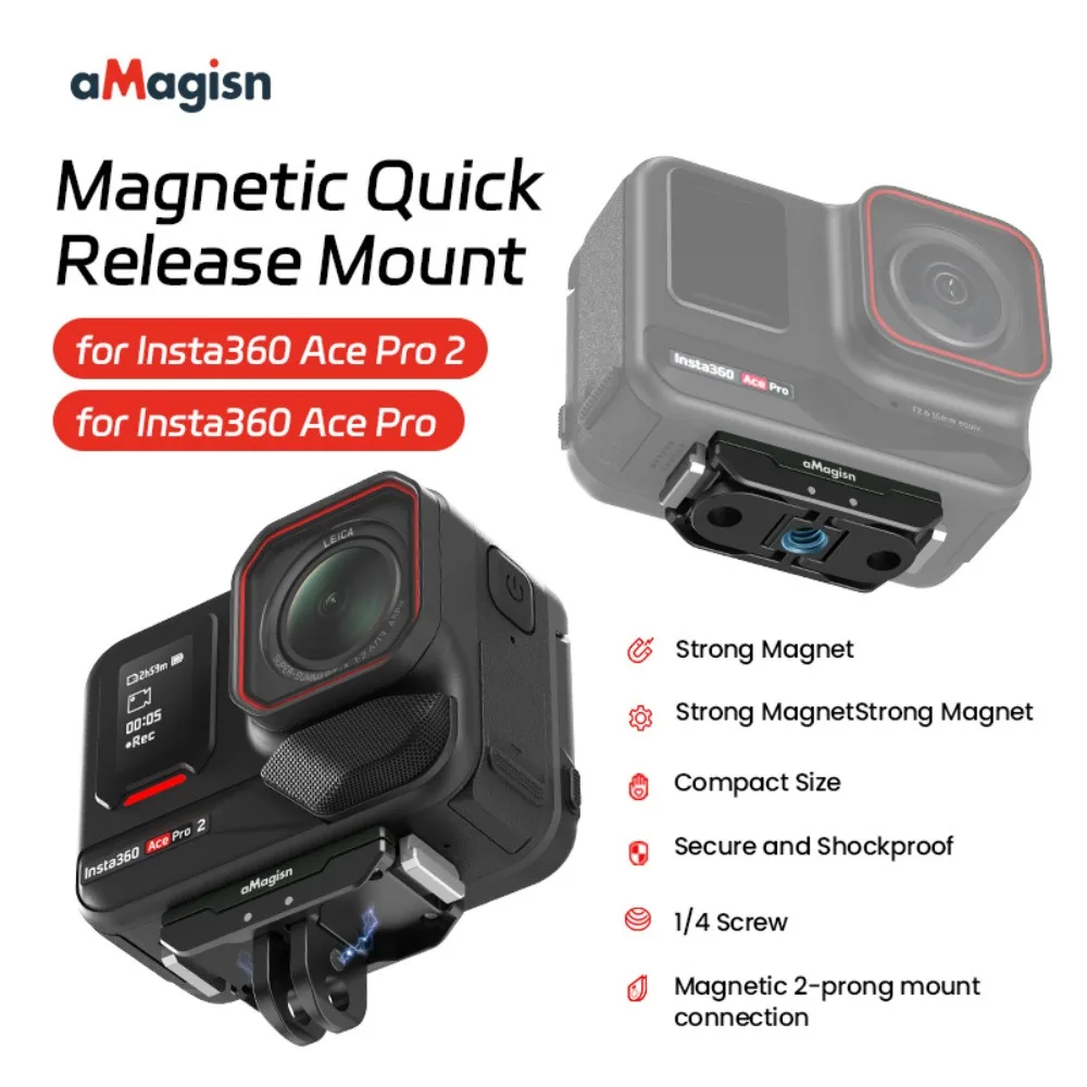 aMagisn For Insta360 X5/AcePro 2 /X4 Air Aluminum Metal Magn