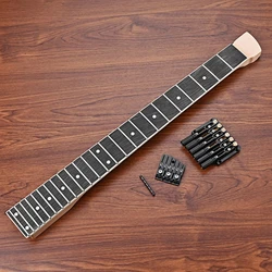 24 Fret Maple Guitar Neck Headless Bridge Neck Nut Kits Smooth Edges Fretboard Guitar Stringed Musical Instrument Parts