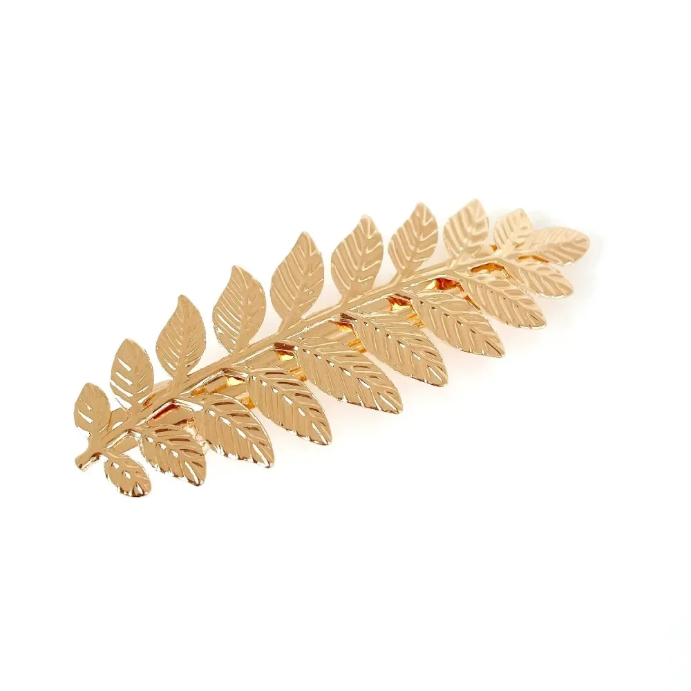 Braut-Haaraccessoires: Griechische goldfarbene Blatt-Stirnbänder für Damen, römische Diadem-Kronen-Tiaras, Kopfschmuck – Detail 12