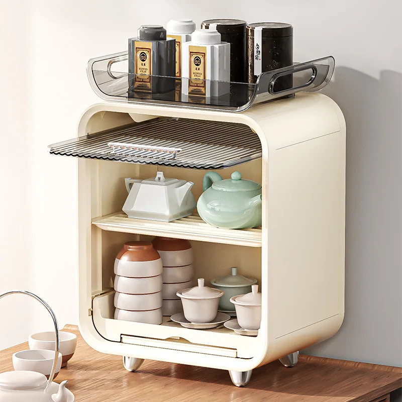 

Dustproof Coffee Mug Cup Storage Rack Plastic Transparent Tabletop Storage Box Home Organizer Bottle Holder Sideboard Cabinets