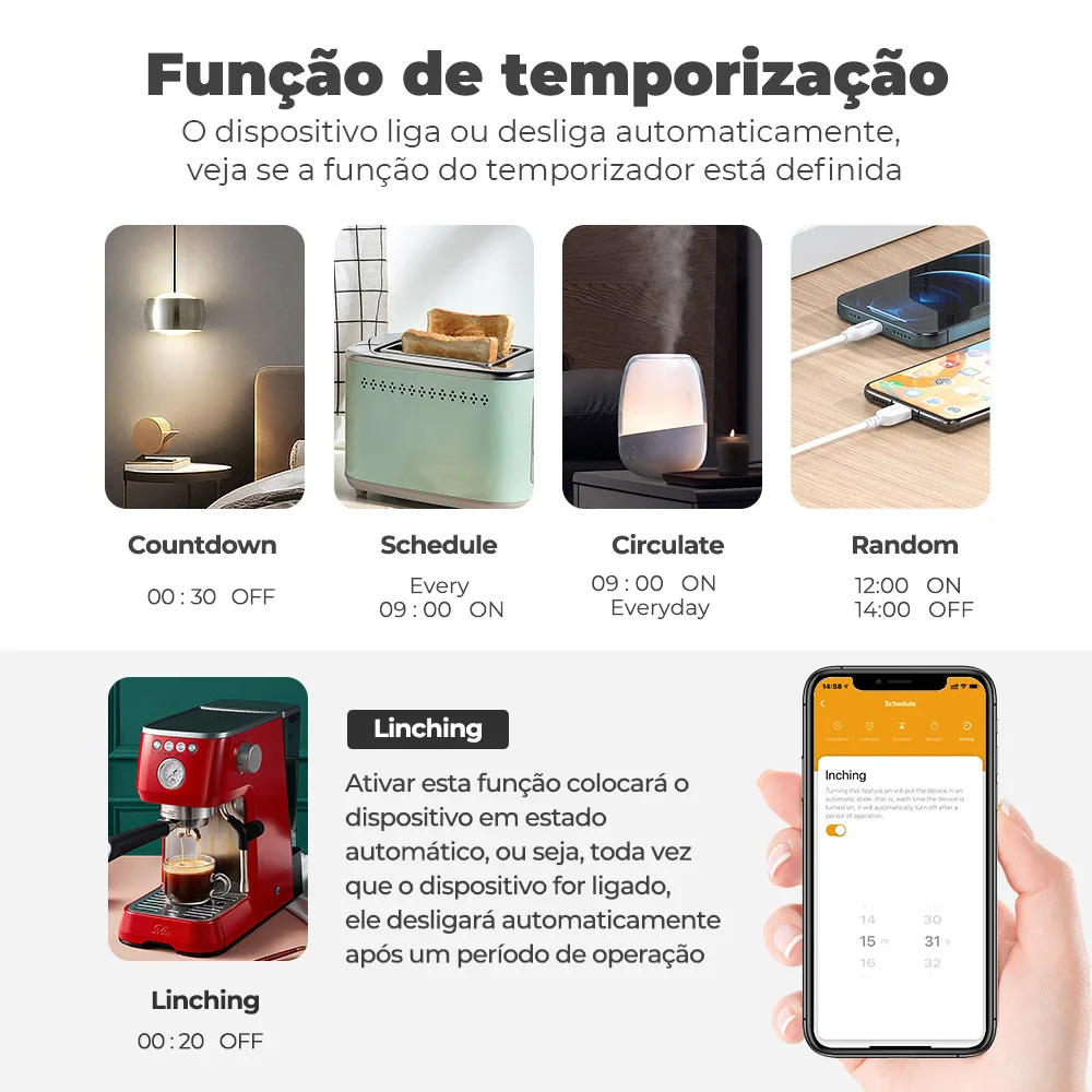 Enchufe inteligente Tuya con WiFi/Zigbee, dispositivo con Monitor de potencia, temporizador de encendido/apagado, Control de voz, funciona con Alexa y Google Home, versión brasileña, 16A