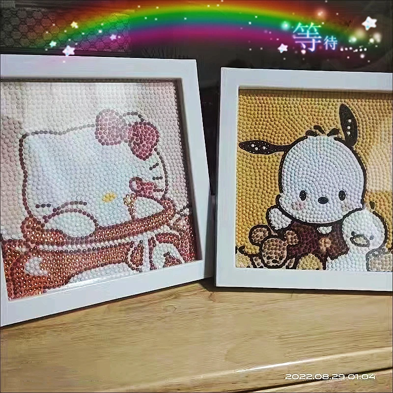 

Hello Kitty Kuromi Pachacco Cinnamoroll Diamond Painting Kit 5D DIY Round Diamond Children's Room Decor Handwork Toys Gift