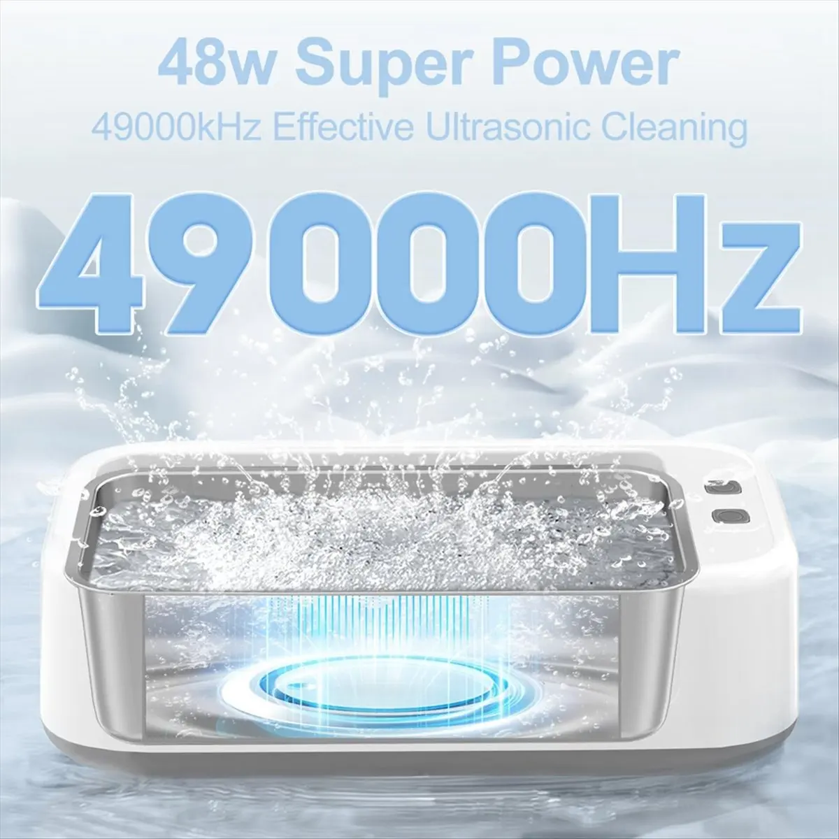 

Ultrasonic Cleaners 49KHz Ultrasonic Jewelry Cleaner for Jewelry Razors Watches Combs Brushes Rings EU Plug