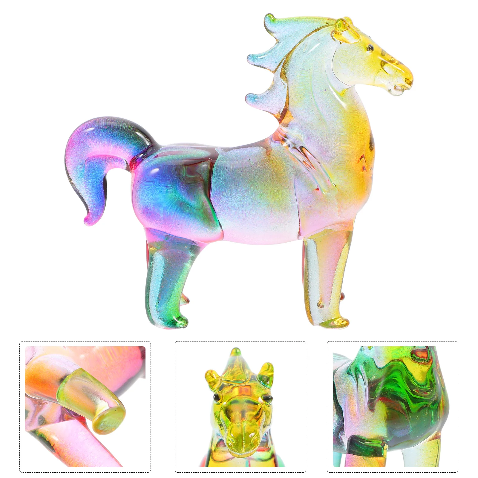 

Crystal Horse Ornaments Exquisite Multicolored Design Artistic Touch Home Decors Small Size Easy Placement Desktop Adornments