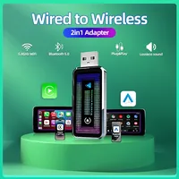 Mini 2 in 1 Ai Box Wired to Wireless CarPlay & Android Auto Adapter 5Ghz WiFi For Alfa Romeo Volvo BMW Kia Hyundai Honda Ford