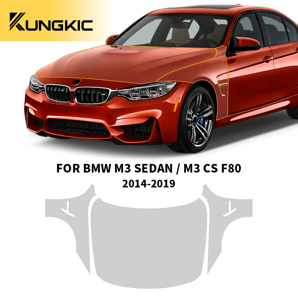 

Car Body for Bmw M3 Sedan Cs F80 2014-2019 Exterior Pre Cut PPF Paint Protection Tpu Transparent Film Anti-Scratch Sticker