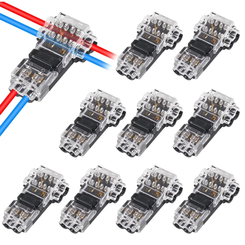 Wire and Cable Snap-In Connectors 2 Pin Way Cable Plug Universal Electrical Wire Splicing Connection for Car,LED Lighting