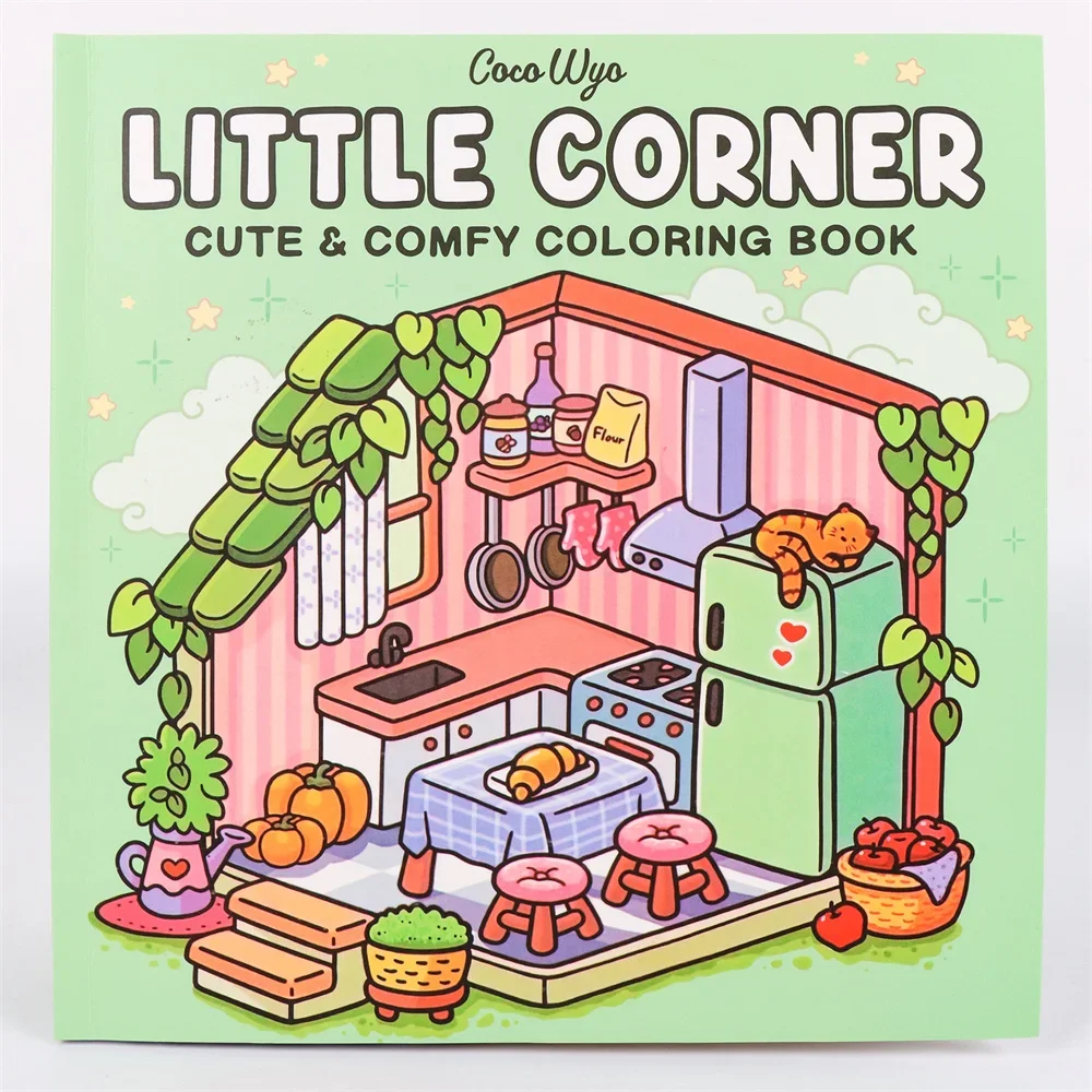 Little Corner Cute Comfy Coloring Book for Adults and Teens Featuring Adorable Creatures in Cozy Hygge Moments for Relaxation