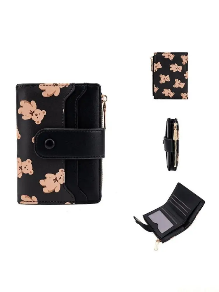 

X90D Women's Small Wallet with Bear Print Purse Organize Your Cards and