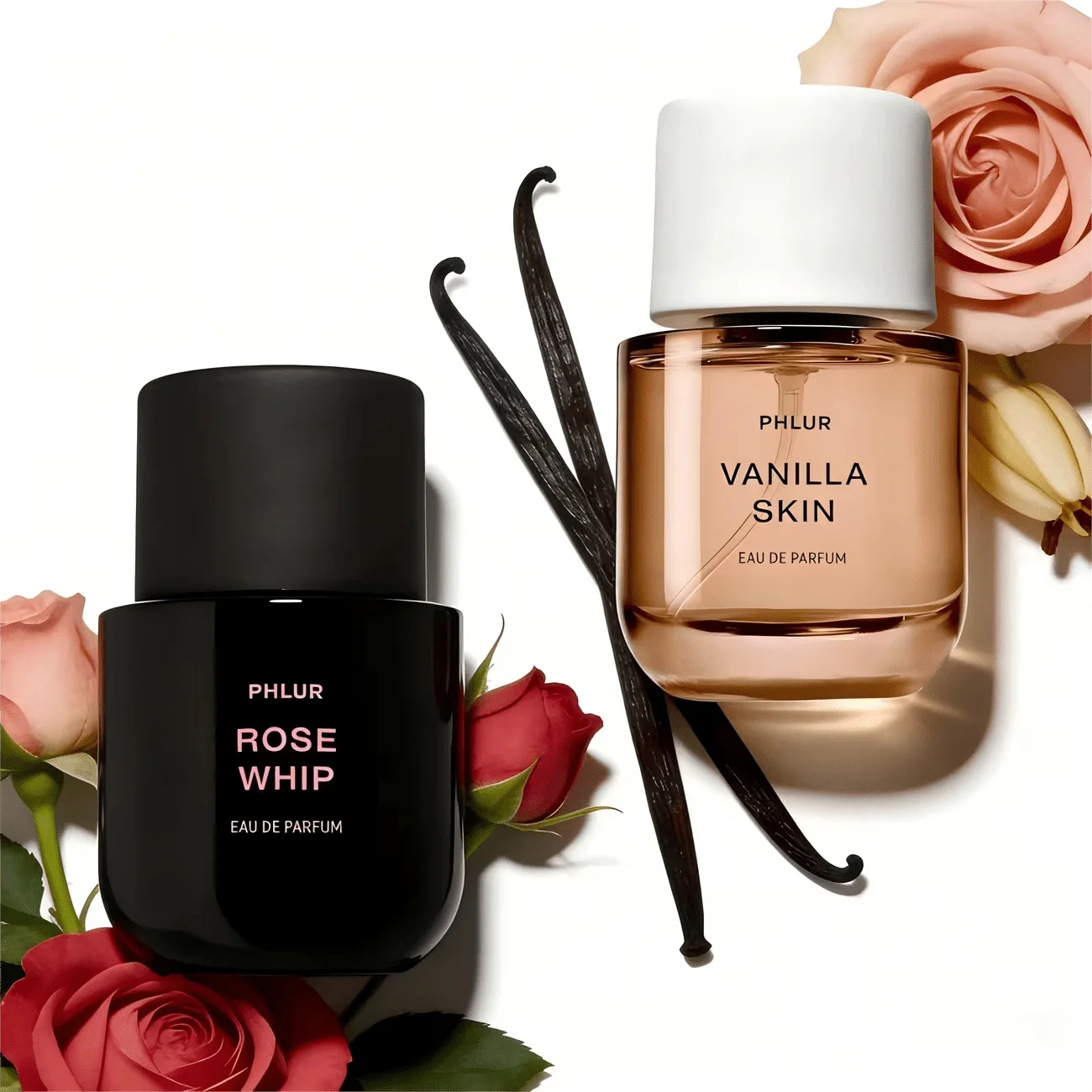 

PHLUR Perfume Set for Women 2PCS 50ml / 1.7fl oz Eau de Parfum – Vanilla Skin & Rose Whip Long Lasting Fragrance Gift Set