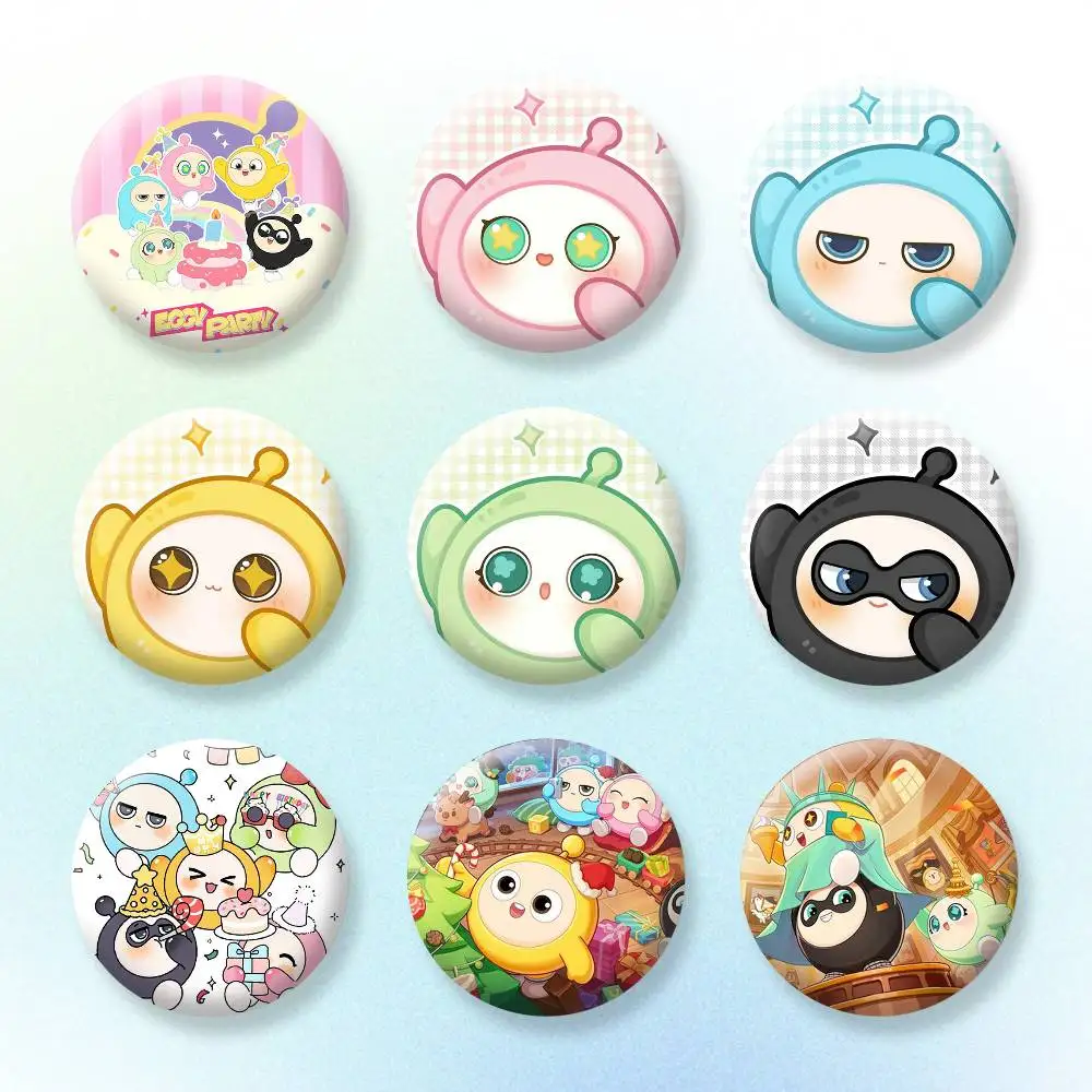 

Pop Game Peripheral Eggy Party Button Pins Backpack Clothing Decor Brooch Badge Jewelry Gifts for Kids