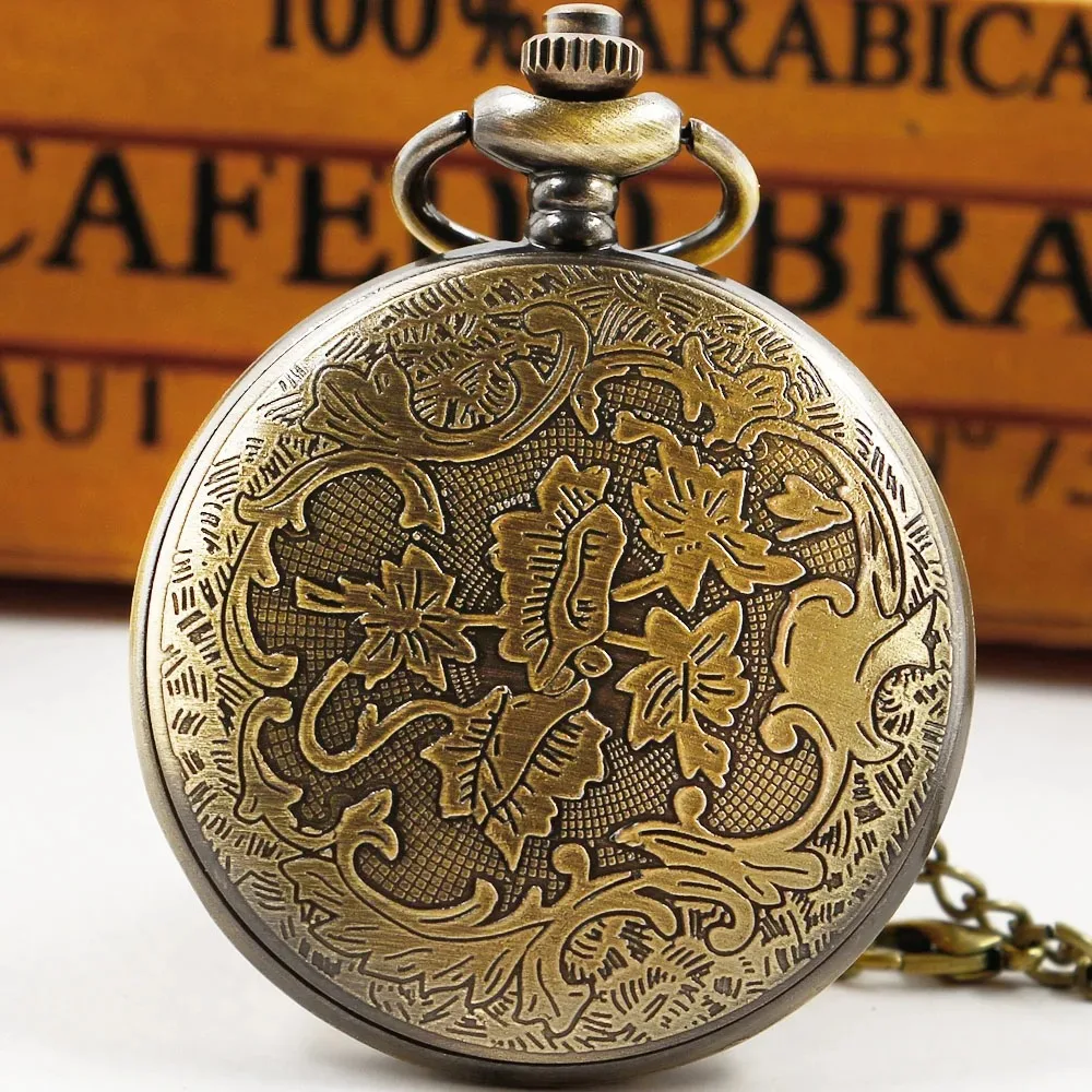 Vintage Hollow Dragon Quartz Pocket Watch Fashion Charm Silver Bag Man Woman Watch Necklace Pendant With Chain Gift