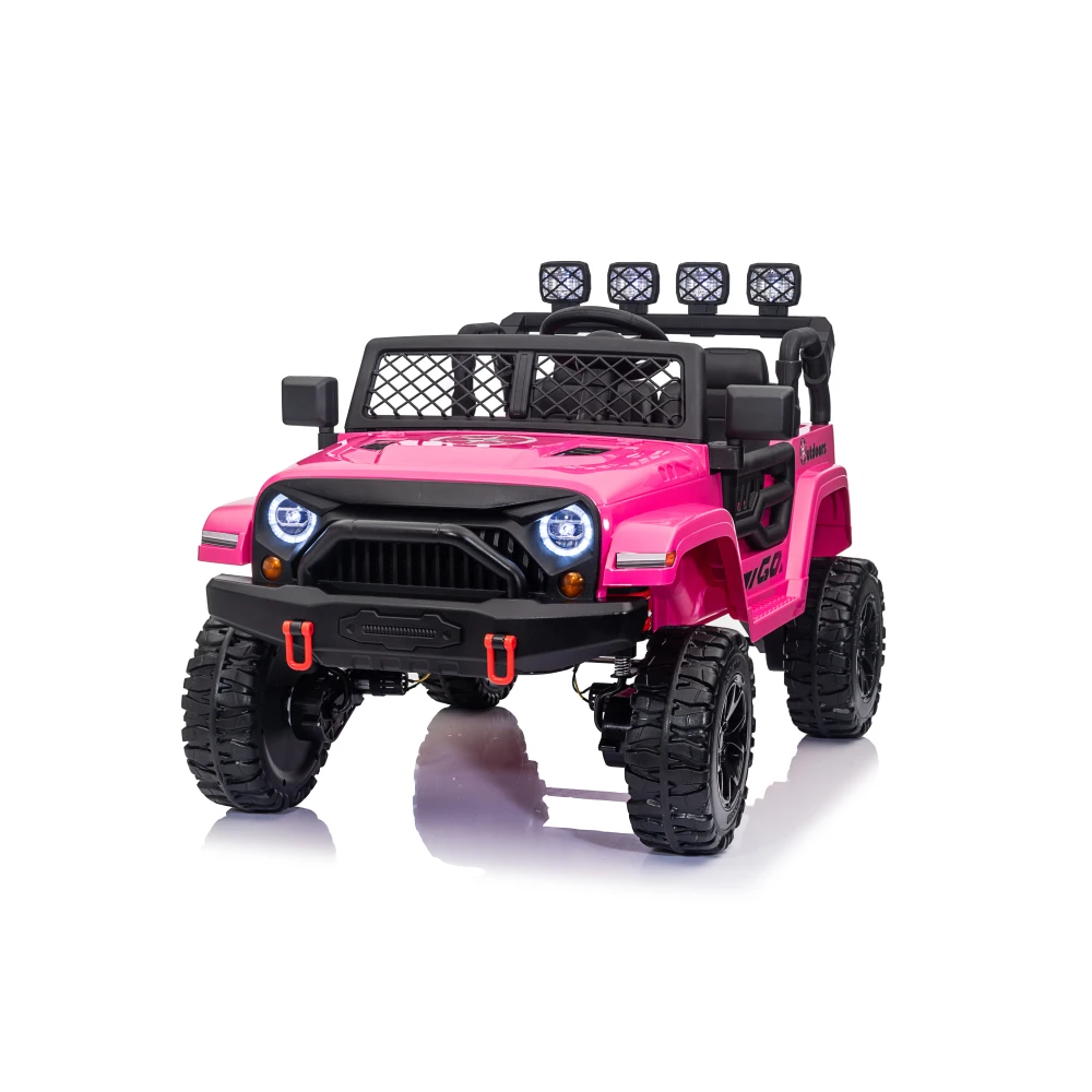 

24V7Ah 2 Seater Ride on Jeep, 550 model motor: 4WD × 75W, 4-EVA Wheel Ride on Toys for Big Kids with Remote Control, LED Lights