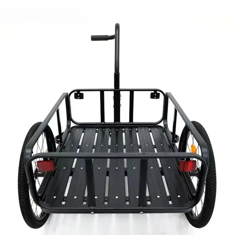 Bicycle Cargo Trailer, Foldable, Steel Aluminum Carriage, Shopping Cart, Large Capacity Luggage Storage Car