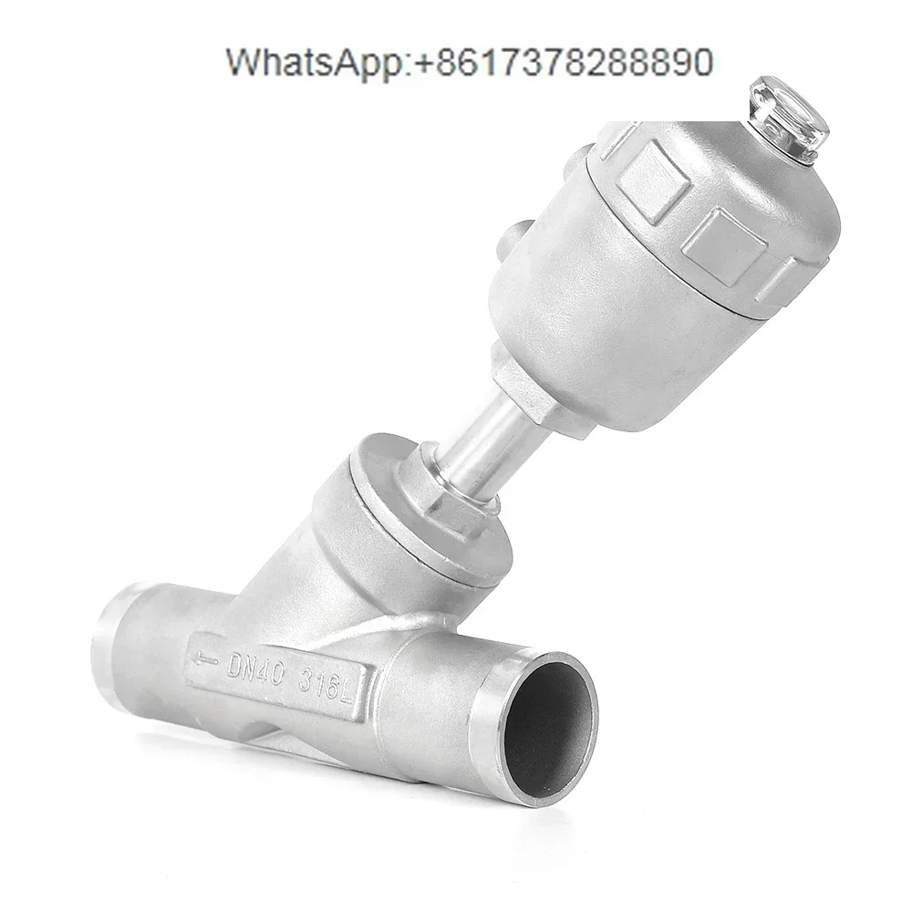 

Pneumatic welding angle seat valve 304 stainless steel Y-shaped high-temperature steam water treatment DN80