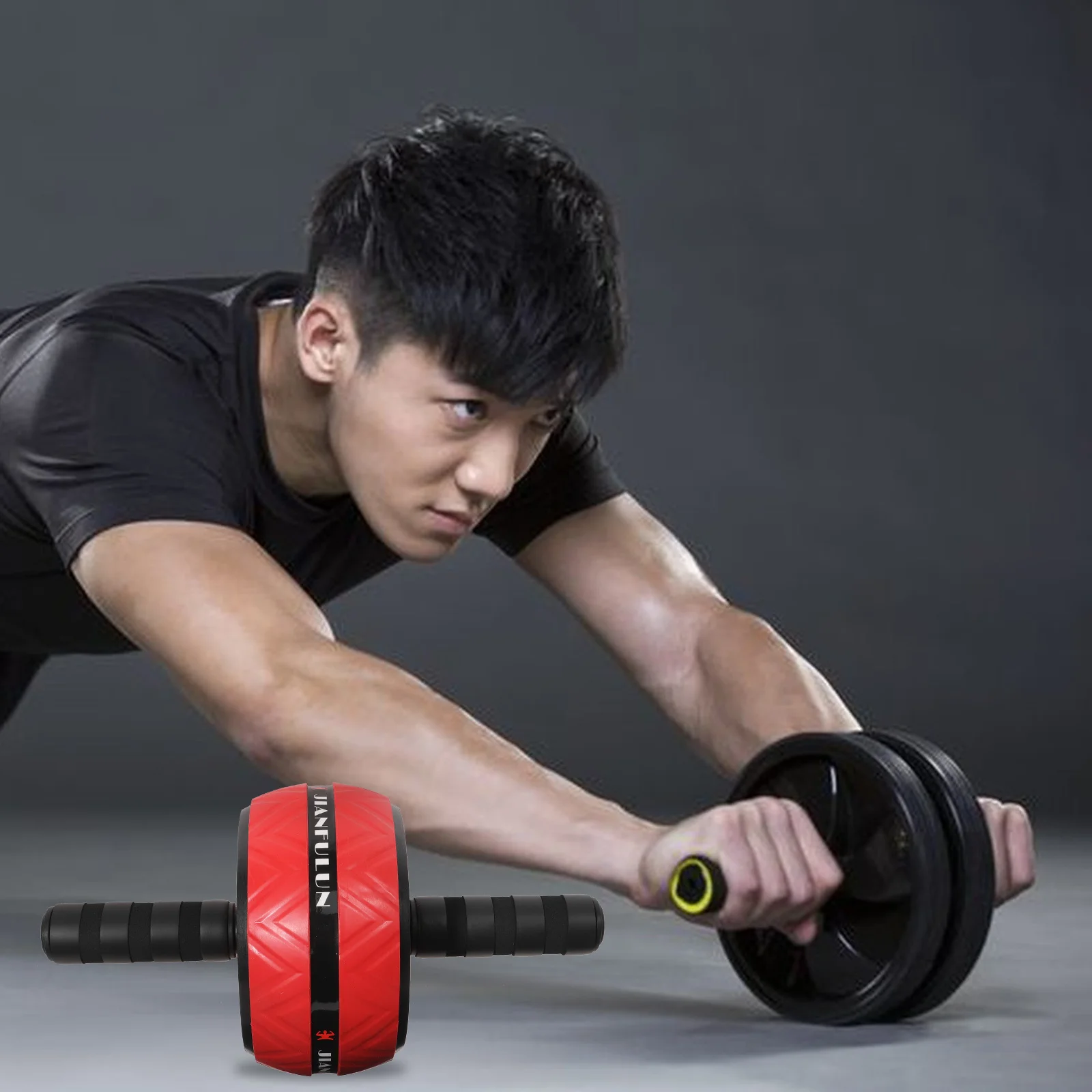 Ab Wheel Abdominal Muscle Trainer Roller Yoga for Exercise Pp-tpe Steel Pipe Handle Sponge Cover Fitness