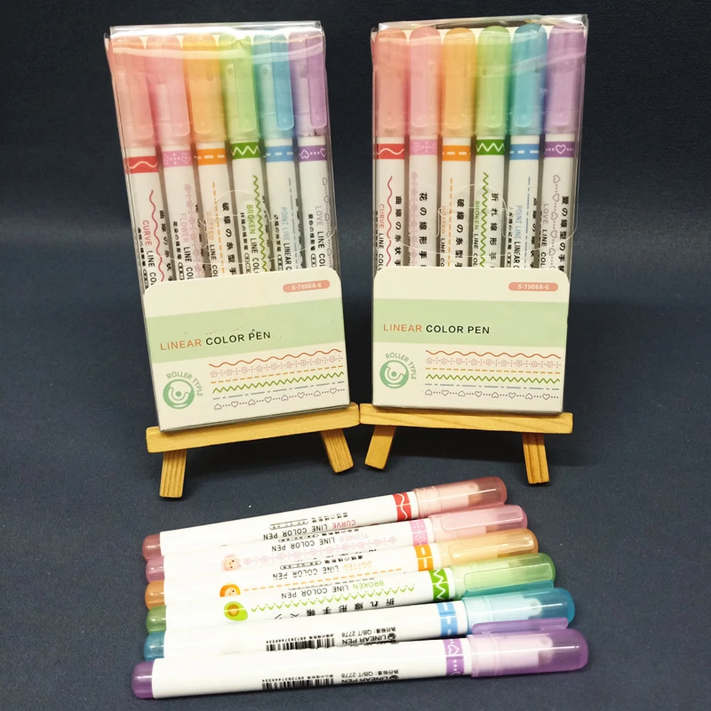 Curve Markeerstift Set Sneldrogende Stempels Pen Voor Verjaardag Nieuwjaar