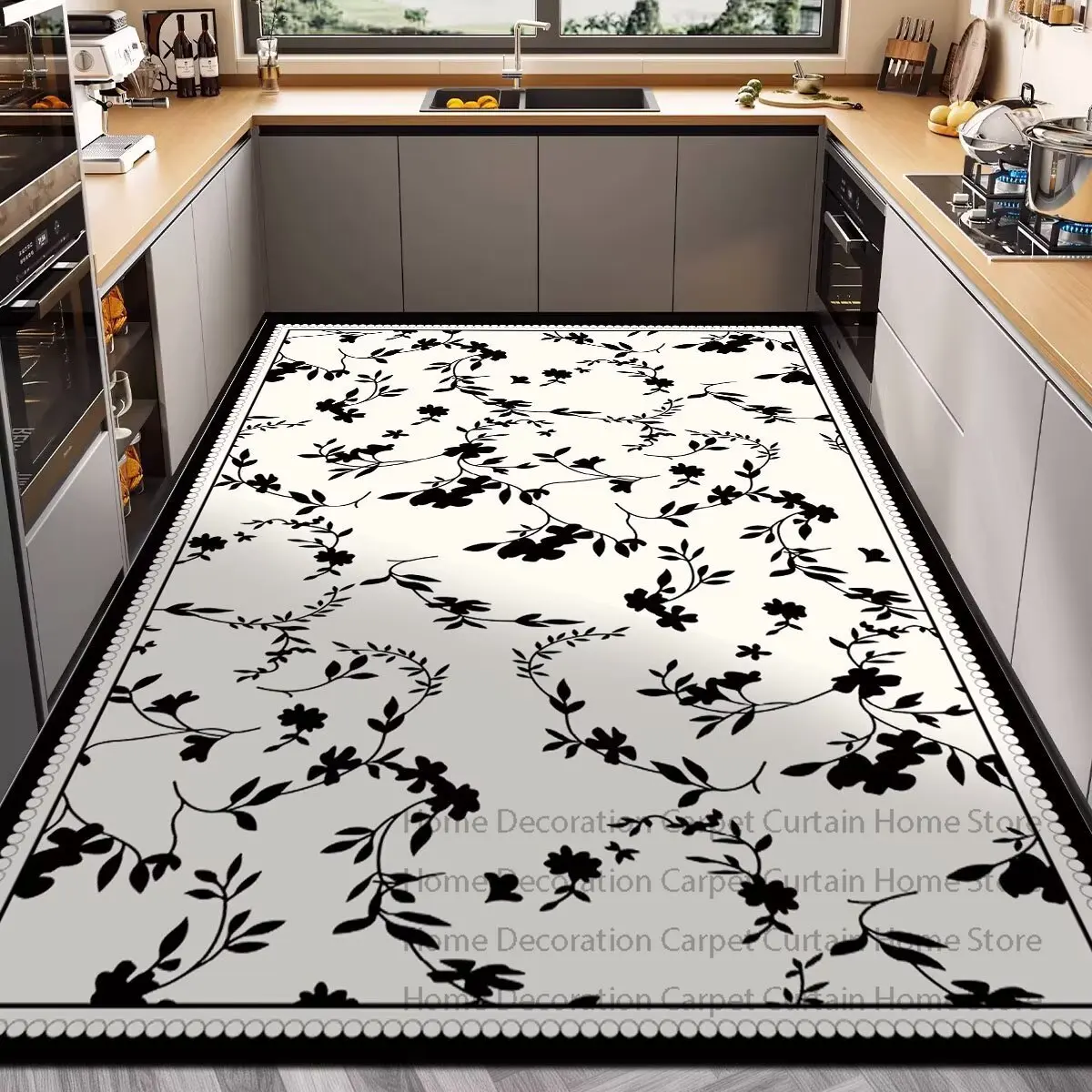 Black White Minimalism Checkered Games Carpet Vintage Kitchen Decor Lint-free Large Rug Non-slip Washable Living Room Floor Mat