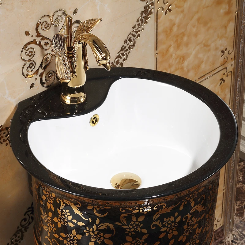 Bacia Coluna Clássica, Lavatório Preto, Cor