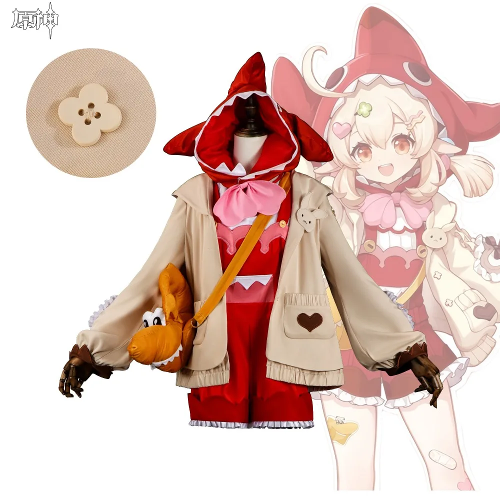 

Genshin Impact Klee Collaboration Cosplay Full Set with Hat Bag Wig Accessories Cute Anime Game Halloween Comic Con Outfit