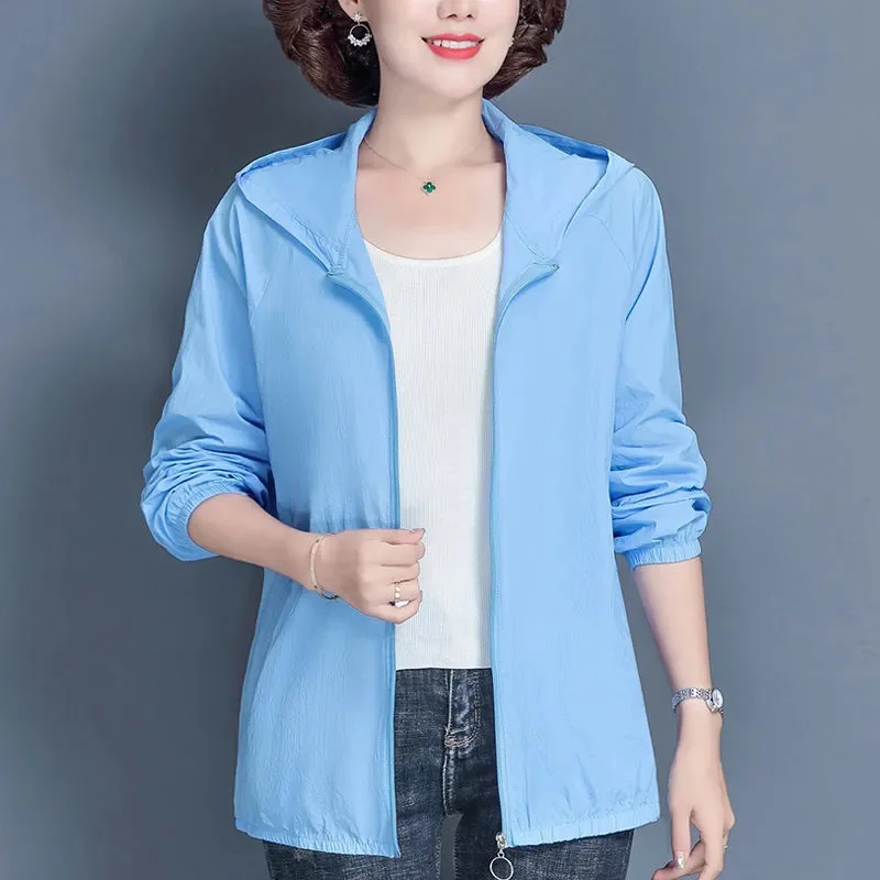 Sunscreen Clothing For Women 2024 NEW Summer Autumn Thin Coat Tops Middle-Aged Mom Fashion Short UV Resistant Casual Jackets