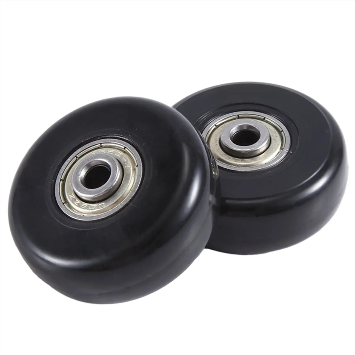 ABQR 50X18mm مجموعة من 2 عجلات بديلة لحقيبة الأمتعة، عجلات دوارة من البولي يوريثان، مجموعات إصلاح محامل من الفولاذ الكربوني