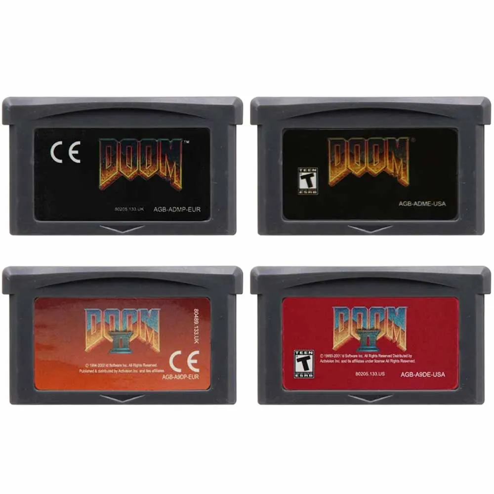 GBA Game Cartridge Doom Series Game DOOM Series Cartridge 32-Bit Video Game Console Card DOOM 1 DOOM 2 For GBA GBASP NDSL