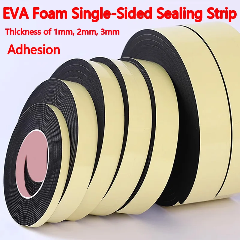 

EVA Single-Sided Self-Adhesive Sponge Foam Tape, Waterproof, Shockproof, Cushioning, Anti-Slip, and Sealing Strip