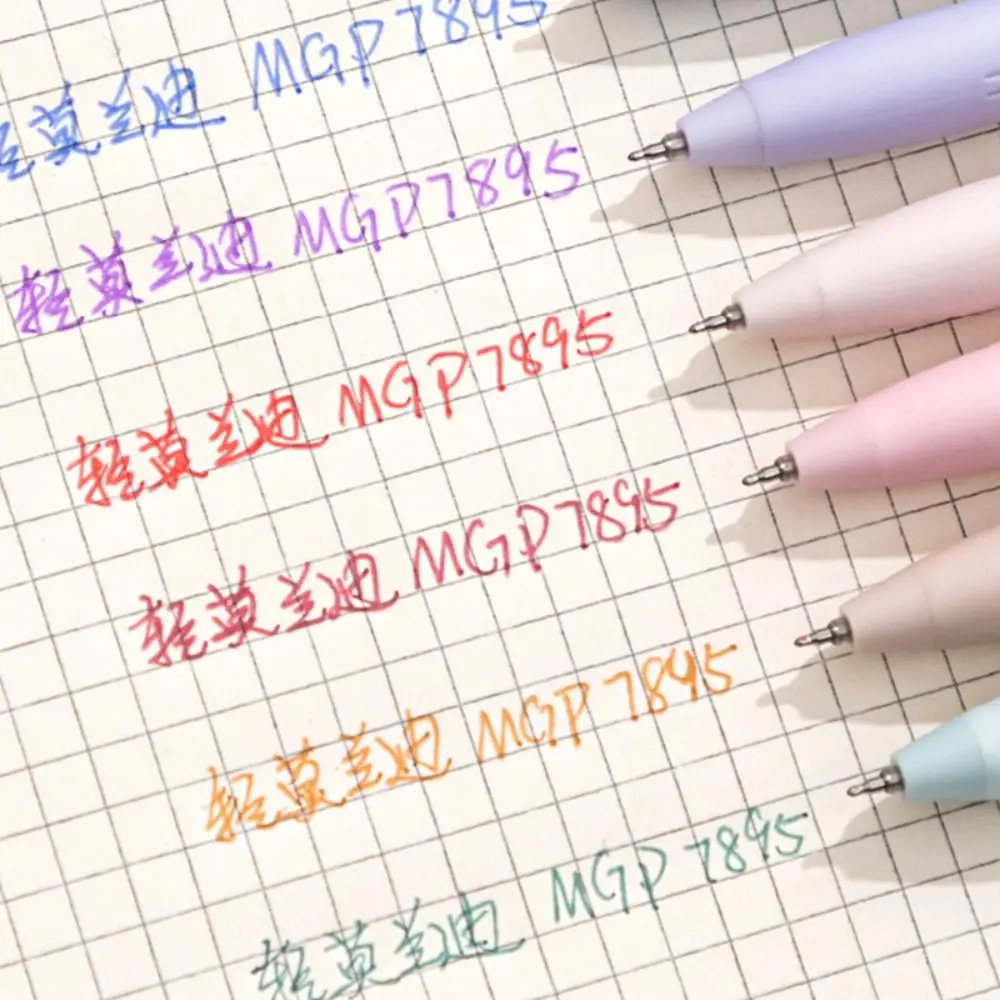 

6 цветов/набор, цветная гелевая ручка прессового типа, 0,5 мм, ST наконечник, цветные чернила, шариковая ручка Macaron/Morandi/Retro, цветная ручка для подписи, школьный офис