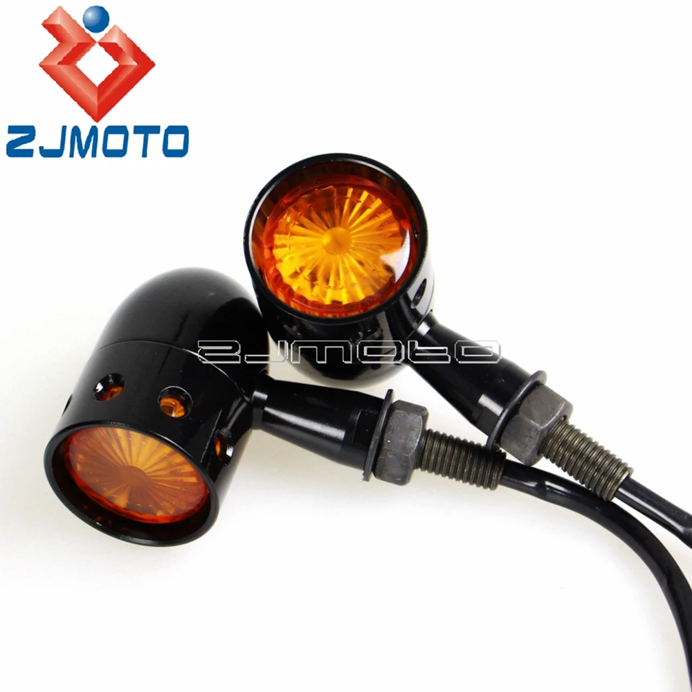 2Pcs Led Motorfiets Richtingaanwijzers Indicator Light Chrome Voor Harley Dyna Softail Chopper Bobber Sportster XL1200 Xl 883 72 48