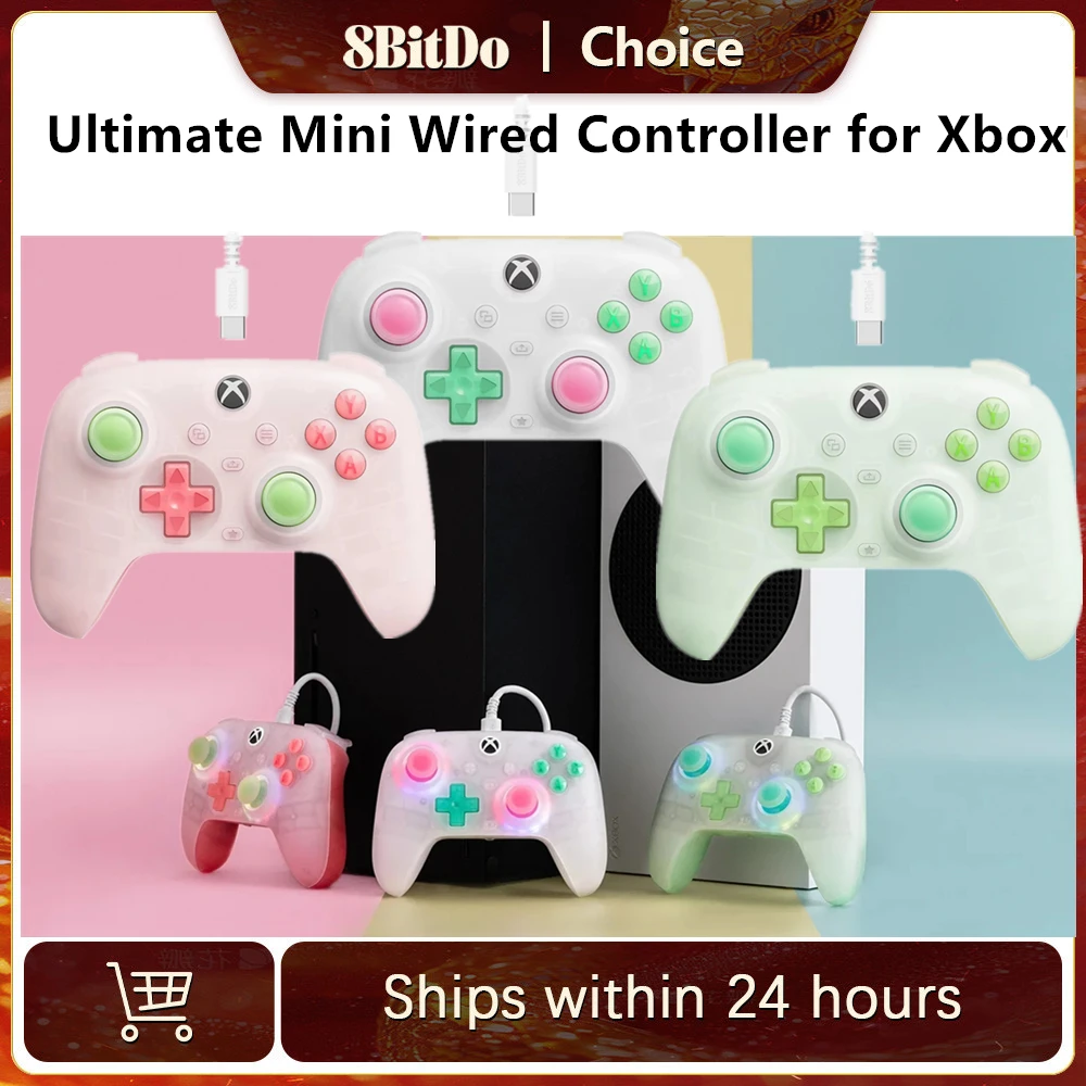 

Проводной контроллер 8BitDo Ultimate Mini с джойстиком Game Pass для Xbox Series S/X, Xbox One, Windows 10/11, аксессуары для геймпадов