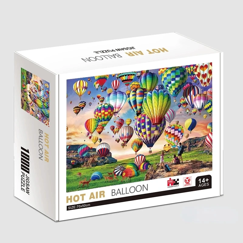 

70*50cm Adult Puzzle 1000 Pieces Paper Jigsaw Puzzles The Hot Air Balloon IV Famous Painting Series Learning Education Craft Toy