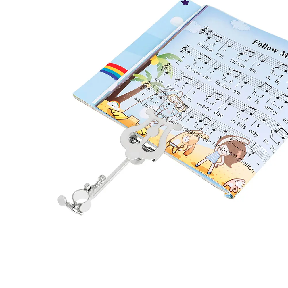 

Portable Piccolo Music Stand Adjustable Knob Secure Clamp for Practice Performance Music Sheet Clip Holder Accessory