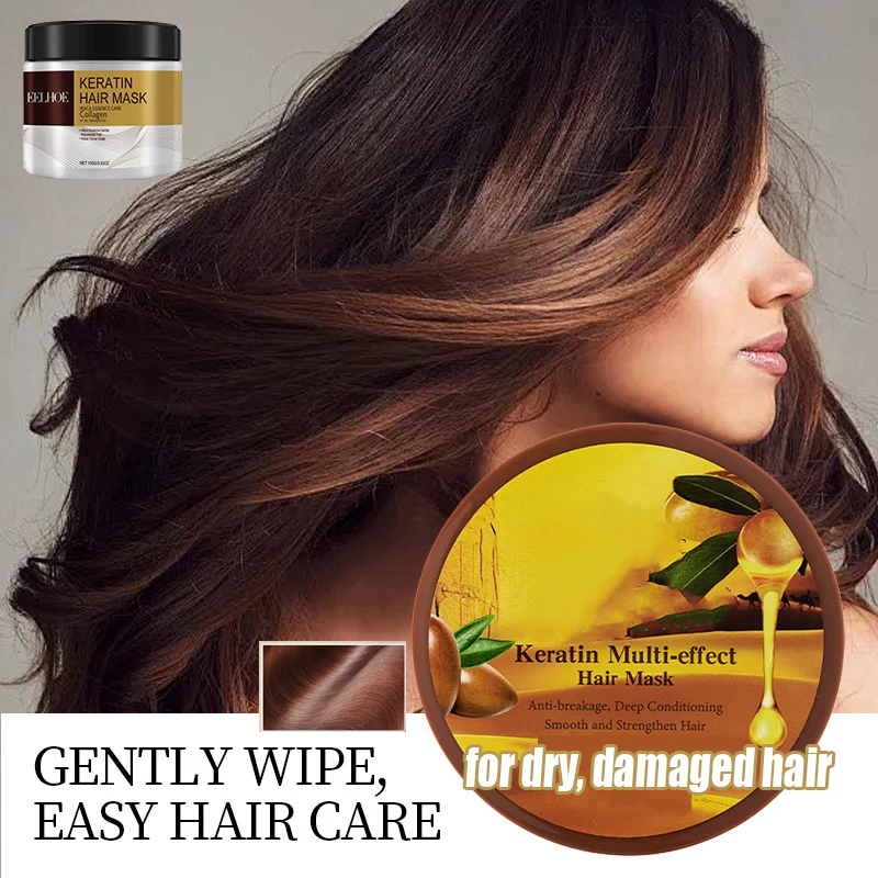 

Keratin Care Hair Mask Deep Nourishing Moisturizing Repair Dry Frizz Damaged Conditioner Smoothing Hair Long-Lasting Shine Care