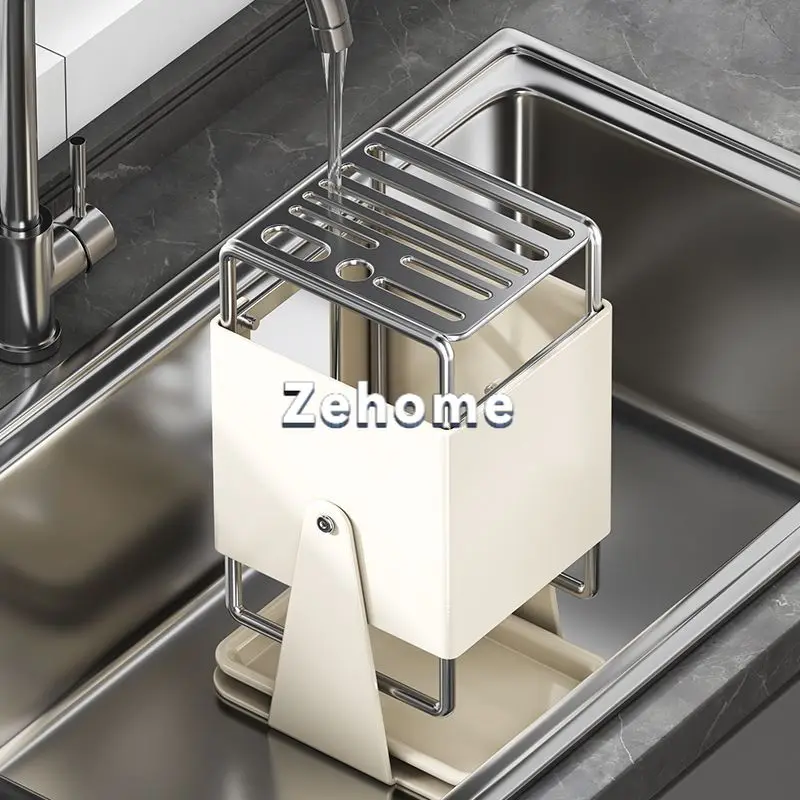 Rotating new kitchen rack, tool holder, tool storage, drain rack, vertical two-in-one stainless steel storage