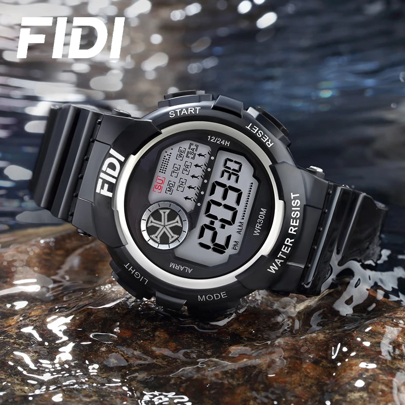 FIDI Watch For Male Students Waterproof Luminous Sport Children Electronic Watch Junior School LED Watch FD116