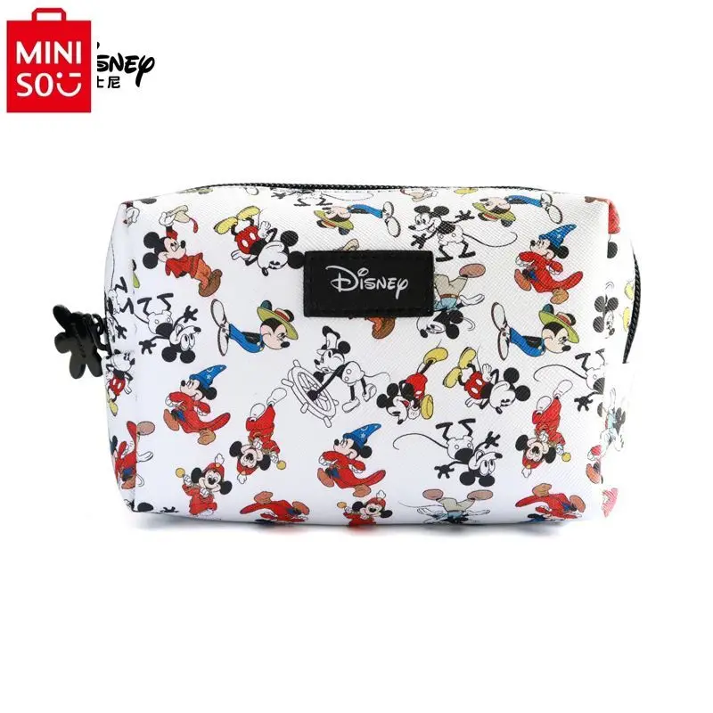 MINISO-Trousse de maquillage dessin animé Disney pour femme, sac de rangement multifonctionnel, étanche, portable, mode féminine