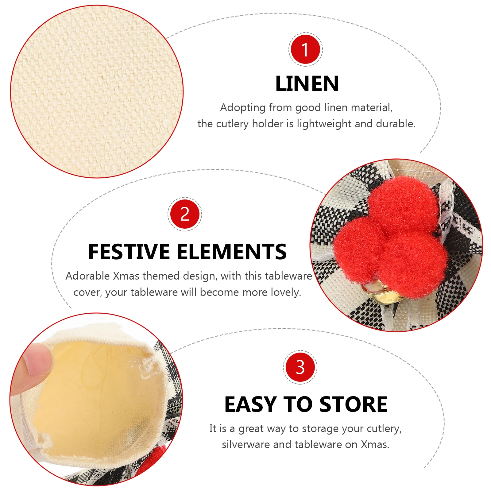 

4 Pcs for Cutlery Set Christmas Decor Exquisite Tableware Bag Storage Holding Holder