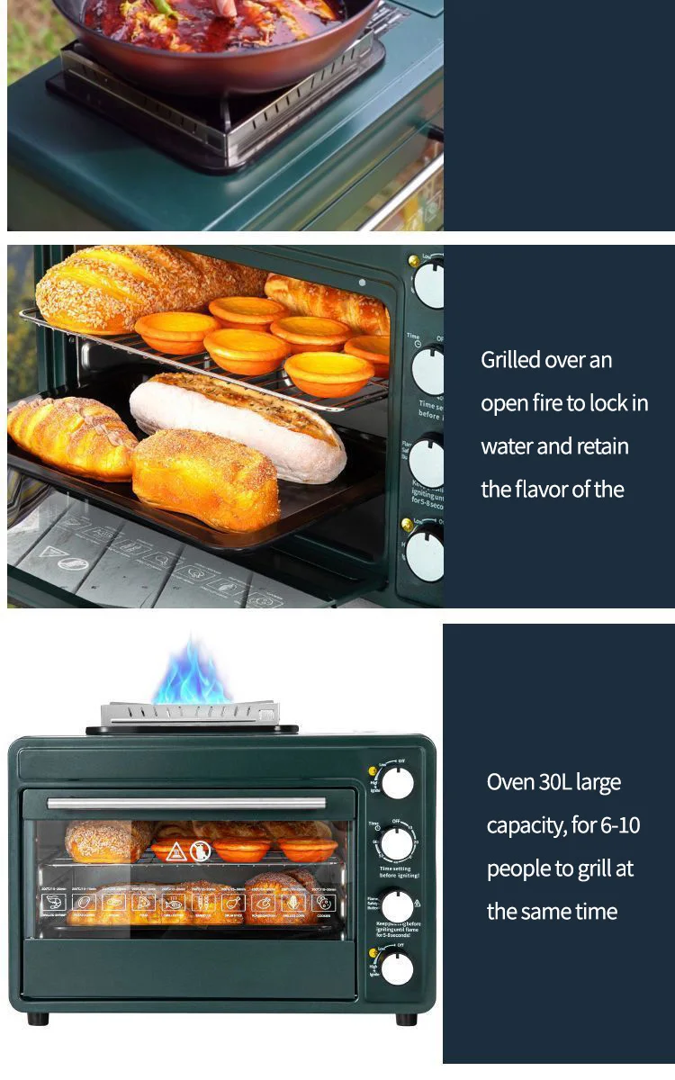Portable Lightweight Multifunction Gas Oven Stove for Camping Hiking Outdoor Cooking Simple Style Metallic for Travel and BBQ