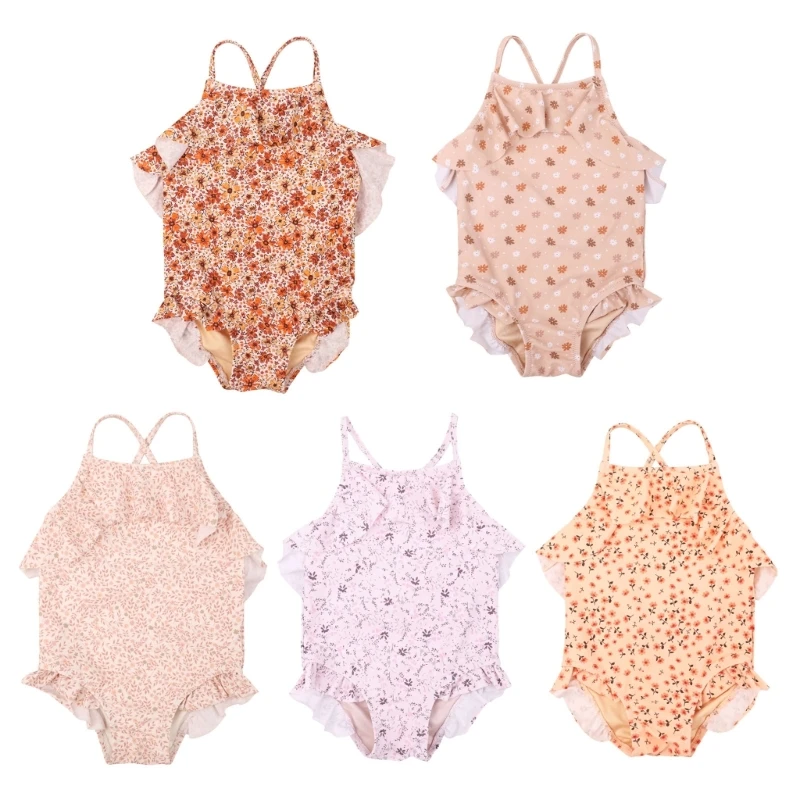 

Infants Baby Bathing Suit Flower Print Jumpsuits UPF50+ Swimmsuit Sleeveless for Beach Fun and Pool Activities