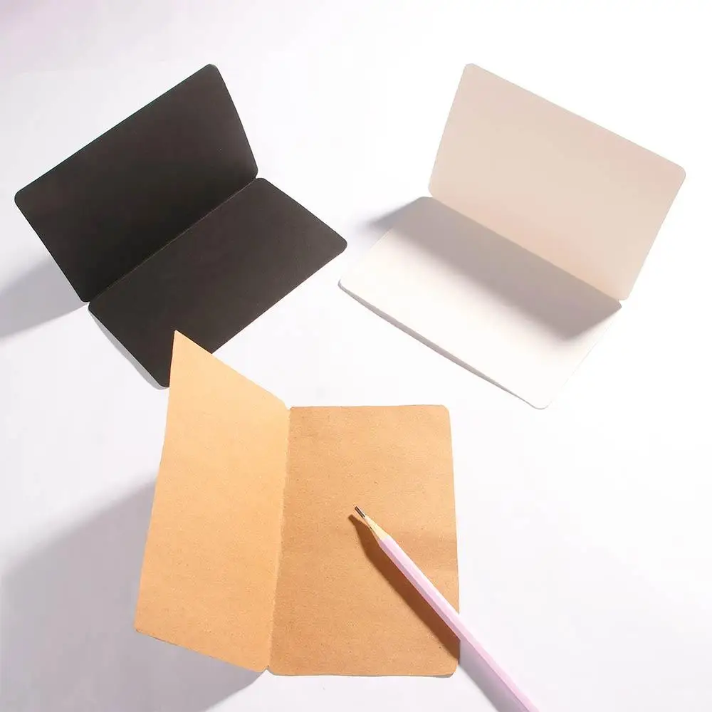 Office Kids Black 5PCS Mini Blank Gift Note School Greeting Card Kraft Paper Message Card Craft