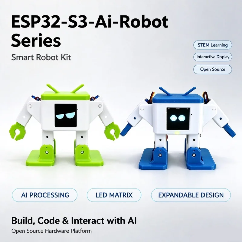 New AI Smart Robot Desktop Otto Robot ESP32-S3 Intelligent Interactive Chat Dancing Robot DIY Development Board Kit Gifts