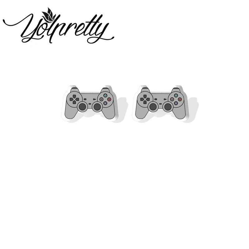 Cartoon Gamepad Acrylic Stud Earrings Resin Epoxy Ear Fashion Jewelry Earrings for Women Girls