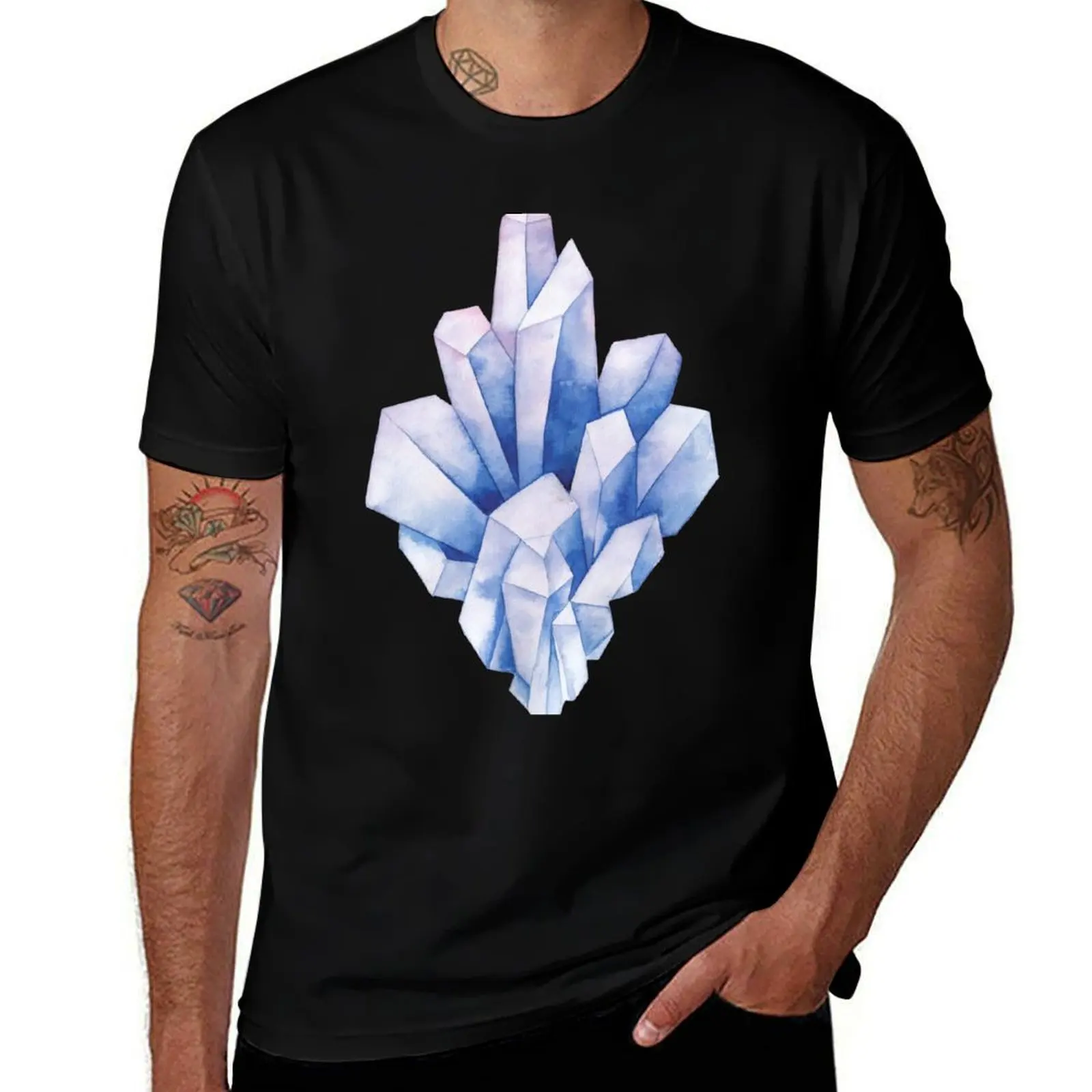 

Watercolor pastel colored crystals T-Shirt t shirt man plain t shirts for man graphic vintage anime tshirt T-shirt